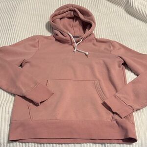 Pink Dusty Rose Mauve Hooded Hoodie Sweateshirt Small